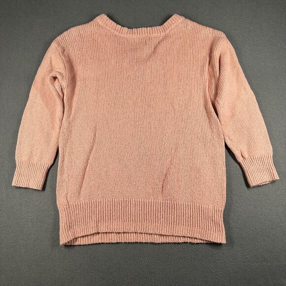 Old Navy Sweater Womens Small Pink Tunic Length V Neck Long Sleeve 100% Cotton - Picture 10 of 13